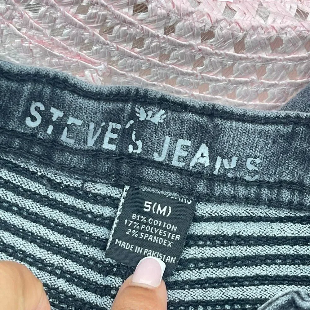 Steve’s Jeans Boys Moto Skinny Jeans Size 5 Gray Wash Stretch Denim Streetwear